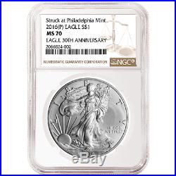 2016 (P) $1 American Silver Eagle NGC MS70 Brown Label