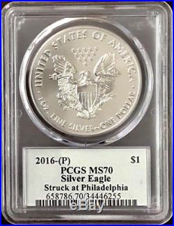 2016 (P) $1 Silver Eagle PCGS MS70 STRUCK AT PHILADELPHIA Thomas Cleveland