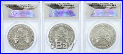 2016 (S), (P), (W) Silver Eagle ANACS 3 Coin Set MS70 Limited Edition # of 572