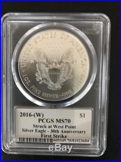 2016 Silver Eagle 4 Coin Set 30th AnnIv PCGS 70 MS/PR/SP First Strike Mercanti