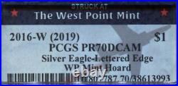 2016 W (2019) Silver Eagle-Lettered Edge PCGS PR70DCAM WP Mint Hoard Lot#BC309