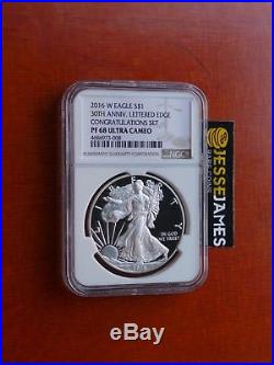 2016 W Proof Silver Eagle Ngc Pf68 Ultra Cameo Congratulations Set Brown Label