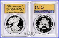 2016-W Proof Silver Eagle PCGS PR70 First Day of Issue Gold Foil 30th Anniversar
