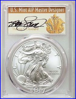 2016-W SILVER EAGLE SP70 FIRST DAY OF ISSUE THOMAS S CLEVELAND SIGNED 30th Ann