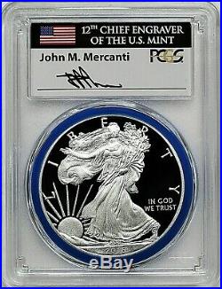 2016-w Mint Engraver Silver Eagle-west Point Mint Hoard-pcgs Pr70-mercanti-flag