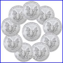 2017 1 Troy oz. American Silver Eagle Lot of 10 Coins SKU44364