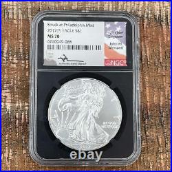 2017 $1 US American Silver Eagle NGC MS70 Mercanti Signed