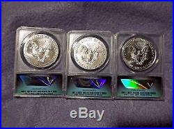2017 ANACS MS70 PSW 2017 Silver Eagle Complete Mint Rare State Set W Velvet Case