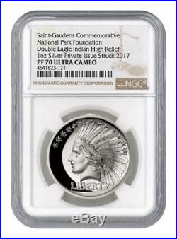 2017 Double Eagle Indian Head Pattern HR 1 oz Silver Medal NGC PF70 UC SKU51687