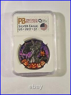 2017 HALLOWEEN Colorized Silver Eagle Silver Special Edition Pumpkins