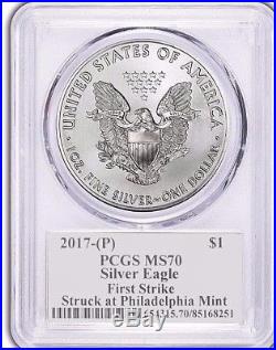2017 (P) $1 Silver Eagle PCGS MS70 FIRST STRIKE THOMAS CLEVELAND POPULATION 25