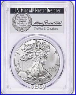 2017 (P) $1 Silver Eagle PCGS MS70 FIRST STRIKE THOMAS CLEVELAND POPULATION 25