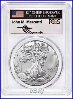 2017 (P) $1 Silver Eagle PCGS MS70 MERCANTI Struck At PHILADELPHIA Hand Signed
