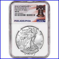 2017-(P) American Silver Eagle NGC MS70 First Day Issue Liberty Bell Label