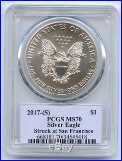 2017 (S) $1 American Silver Eagle Struck at SF PCGS MS70 Thomas Cleveland Native