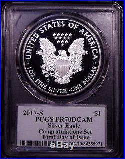2017-S PROOF Silver Eagle FDOI PR-70 DCAM PCGS Thomas Cleveland Sig POP 49
