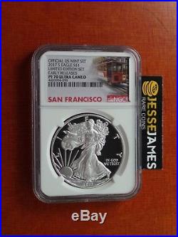 2017 S Proof Silver Eagle Ngc Pf70 Ultra Cameo From Limited Edition Set Trolley