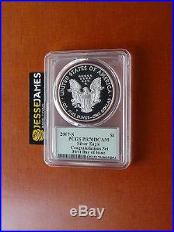 2017 S Proof Silver Eagle Pcgs Pr70 Dcam Thomas Cleveland First Day Of Issue Fdi