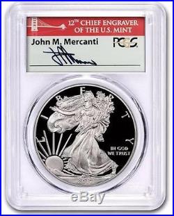 2017 S & W Proof Silver Eagle Pr 70 Set Mercanti First Day Of Issue Fdoi