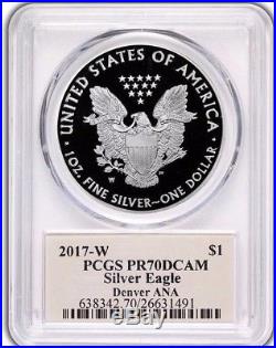 2017-W $1 Proof Silver Eagle ANA DENVER PCGS PR70 Thomas S. Cleveland Signed