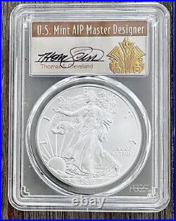 2017-W Burnished Silver Eagle PCGS SP70 First Day of Issue Cleveland Signed