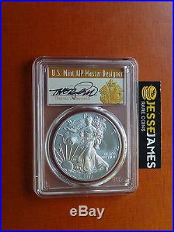 2017 W Burnished Silver Eagle Pcgs Sp70 Cleveland Art Deco First Day Of Issue