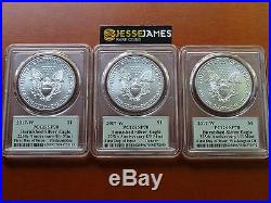 2017 W Burnished Silver Eagle Pcgs Sp70 Cleveland First Day Issue Locations Set