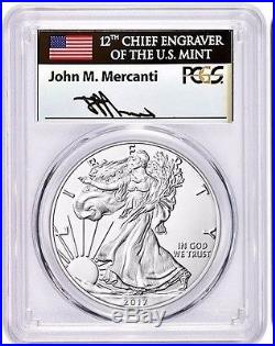 2017-W Burnished Silver Eagle SP70 PCGS First Strike Mercanti LIMITED 1 of 500