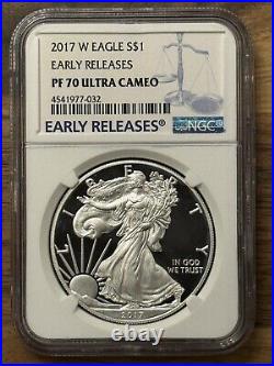 2017 W NGC PF70UC Proof American Silver Eagle Early Releases ASE S$1 Coin