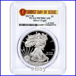 2017-W Proof $1 American Silver Eagle PCGS PR70DCAM First Day of Issue First Lab