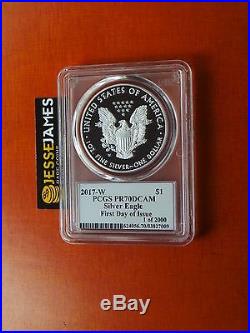 2017 W Proof Silver Eagle Pcgs Pr70 Dcam Donald Trump First Day Issue 1 Of 2000