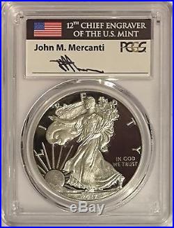 2017 W Proof Silver Eagle Pcgs Pr70 Dcam First Day Of Issue Mercanti 1 Of 1500