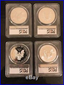 2017 W & S Silver Eagle Trump Inaugural PCGS MS70 PR70 SP70 First Day. 4 Coins