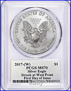 2017-(W) Silver Eagle MS 70 PCGS Thomas S Cleveland First Day of Issue FDOI