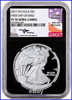 2017-W Silver Eagle Proof NGC PF70 UC First Day Issue (Black/Mercanti) SKU45602