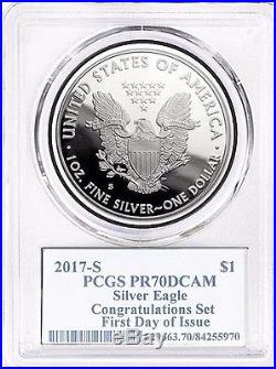 2017-s Proof Silver Eagle Pcgs Pr70 Thomas Cleveland First Day Of Issue Chief