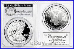 2017-s Proof Silver Eagle Pcgs Pr70 Thomas Cleveland First Day Of Issue Congratu