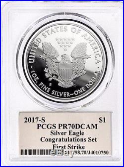 2017-s Proof Silver Eagle Pcgs Pr70 Thomas Cleveland First Strike Congratulation