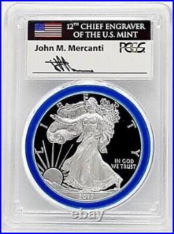 2017-w Silver Eagle? Mint Engraver Series? Mercanti Pcgs Pr70 Wp Mint Hoard