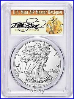 2017-w Silver Eagle Pcgs Sp70 Thomas Cleveland First Day Of Issue Population 300