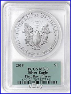 2018 $1 Silver Eagle PCGS MS70 FIRST DAY OF ISSUE Thomas Cleveland POP 100