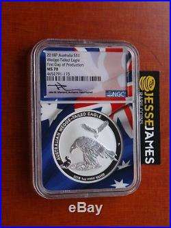 2018 $1 Wedge Tailed Silver Eagle Ngc Ngc Ms70 First Day Production Fdp Mercanti