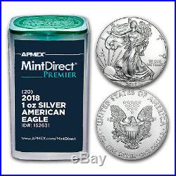 2018 1 oz Silver Eagles (20-Coin MintDirect Premier Tube) SKU#152631