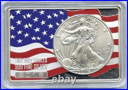 2018 American Eagle 1 oz Silver Dollar USA Patriot Ingot Bar Two Ounces J568