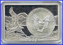 2018 American Eagle 1 oz Silver Dollar USA Patriot Ingot Bar Two Ounces J568