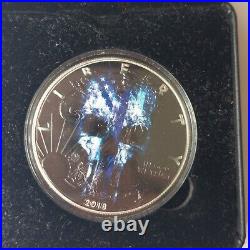 2018 American Silver Eagle 1oz Fine Silver Blue Line Skull Liberty Coin 250 Mint