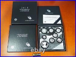 2018 S Proof Silver Eagle Limited Edition Proof Set 18rc In Ogp