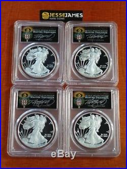2018 S Proof Silver Eagle Pcgs Pr70 Cleveland Torch Aip Fdi 4 Coin Locations Set
