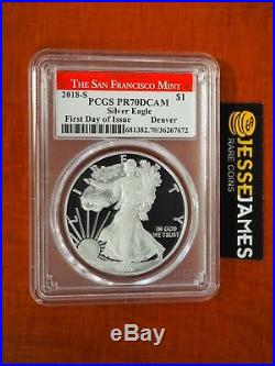 2018 S Proof Silver Eagle Pcgs Pr70 Dcam First Day Of Issue Fdi Denver Location