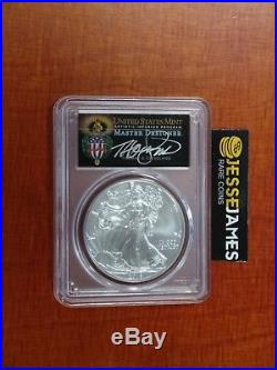 2018 W Burnished Silver Eagle Pcgs Sp70 Torch Cleveland Signed First Day Issue